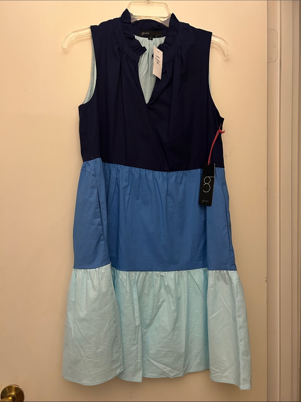 Gibson X Hi Sugarplum Flamingo Tier Dress - Small Blue
